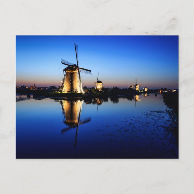 Windmills at Blue Hour postcard (Front)