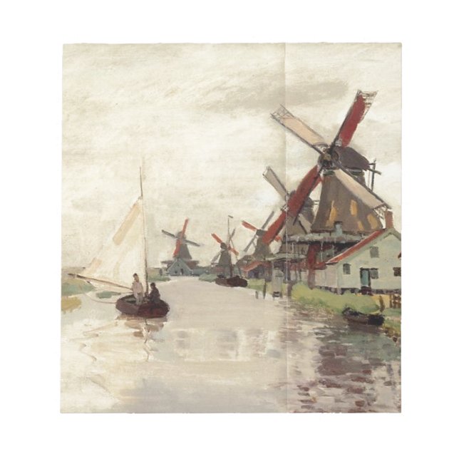 Windmills in Holland by Claude Monet Notepad (Front)