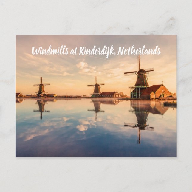 Windmills Kinderdijk Netherlands stylized Postcard (Front)