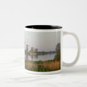 Windmills, Kinderdijk, Netherlands Two-Tone Coffee Mug