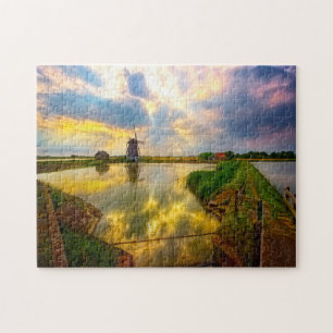 Windmills of  Amsterdam Holland. Jigsaw Puzzle