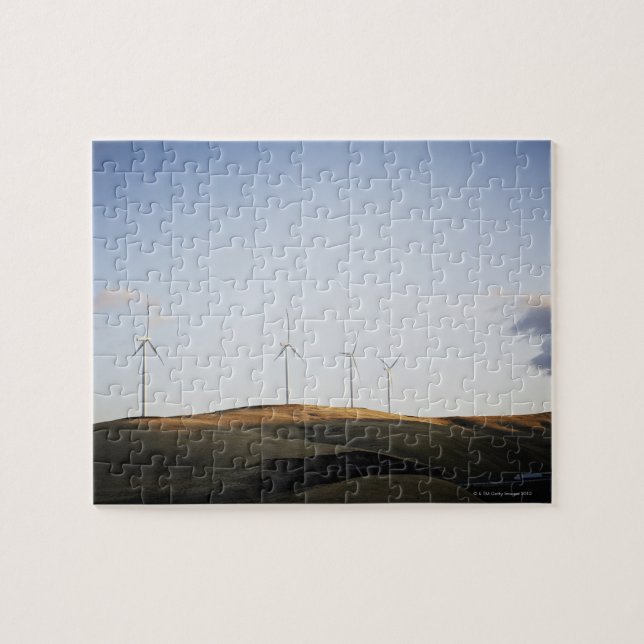 Windmills on hill at sunset jigsaw puzzle (Horizontal)
