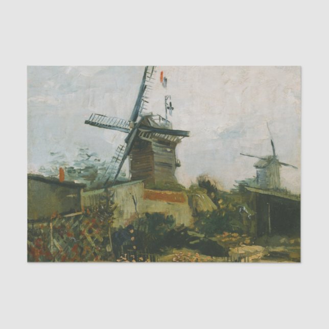 Windmills on Montmartre by Vincent Van Gogh Tissue Paper (Front)