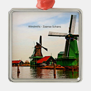 Windmills-Zaanse Schans Metal Ornament