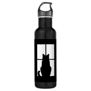 Window Black Cat Click to Customize a colour decor 710 Ml Water Bottle