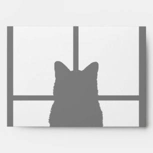 Window Black Cat Click to Customize a colour decor Envelopes