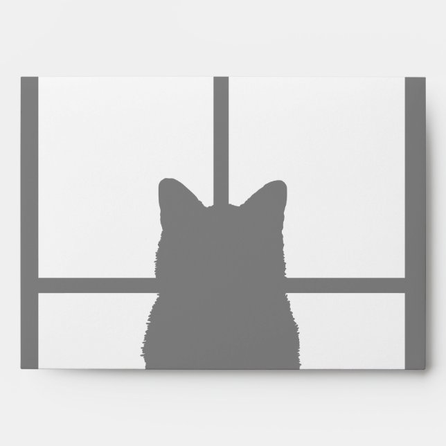 Window Black Cat Click to Customize a colour decor Envelopes (Front)
