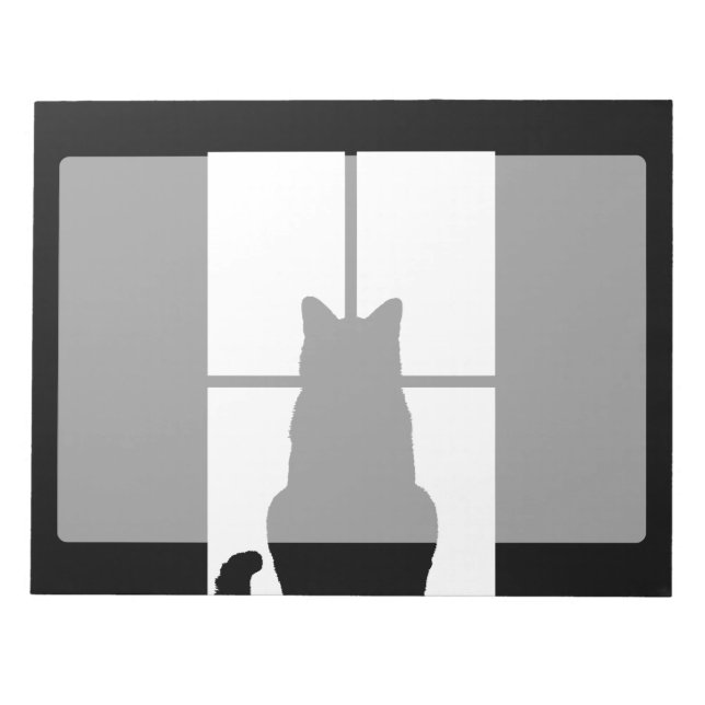 Window Black Cat Click to Customize a colour decor Notepad (Front)