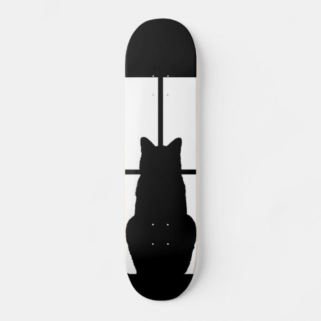 Window Black Cat Click to Customize a colour decor Skateboard (Front)