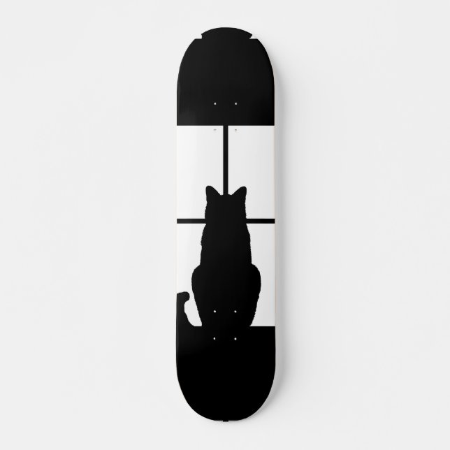 Window Black Cat Click to Customize a colour decor Skateboard (Front)