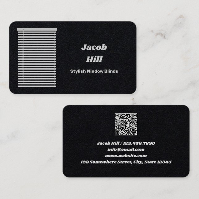 Window Blinds Custom QR Business Card (Front/Back)