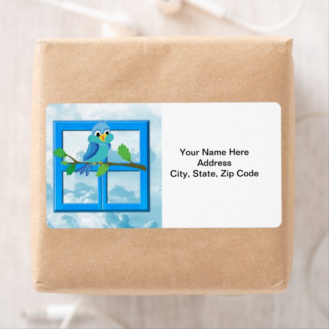 Window Blue Bird  Labels (Insitu)