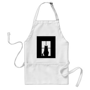 Window Cat Click to Customize Colour Background Standard Apron