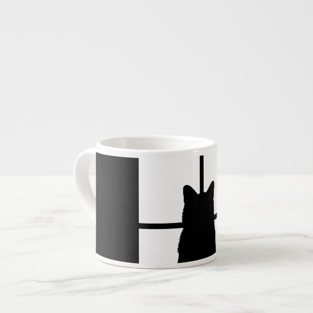 Window Cat Click to Customize Colour Decor Espresso Cup (Front Left)