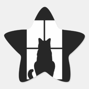 Window Cat Click to Customize Colour Decor Star Sticker