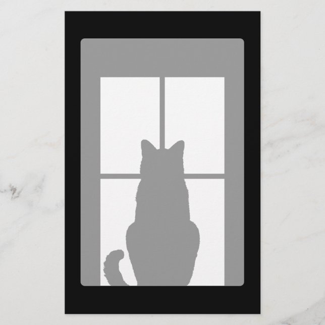 Window Cat Click to Customize Colour Decor Stationery (Front)