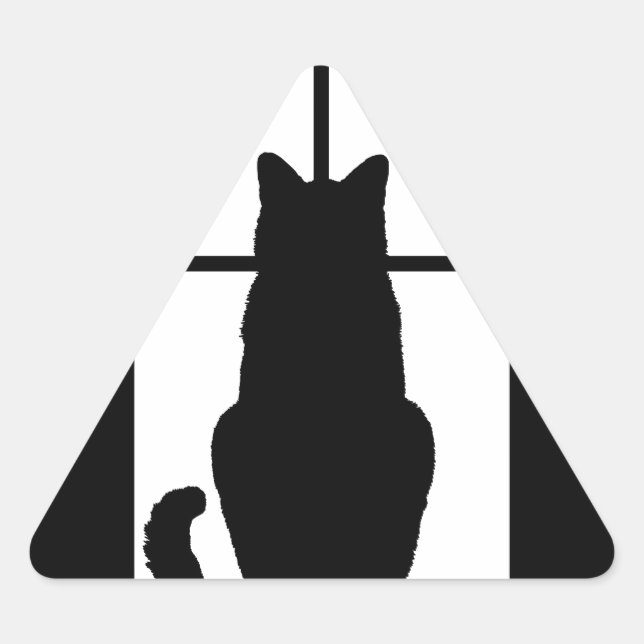 Window Cat Click to Customize Colour Decor Triangle Sticker (Front)