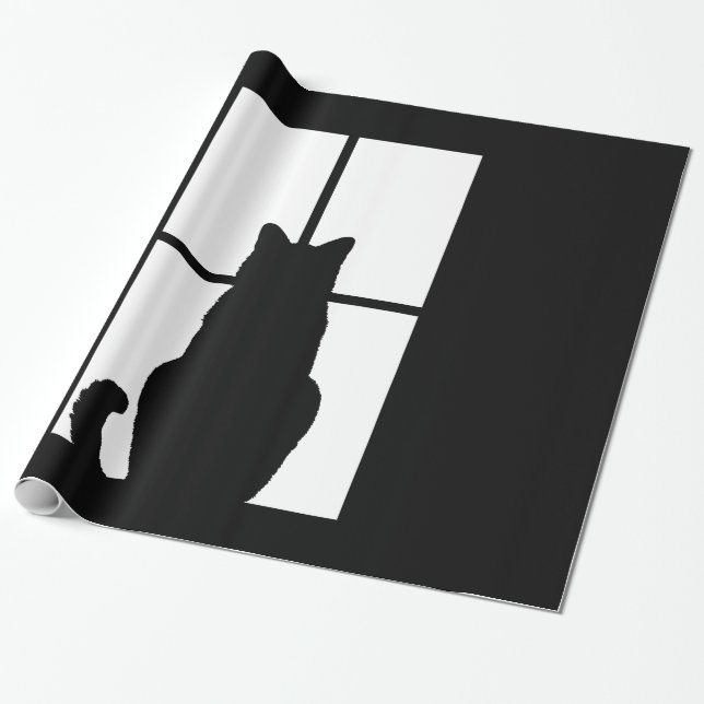 Window Cat Click to Customize Colour Decor Wrapping Paper (Unrolled)