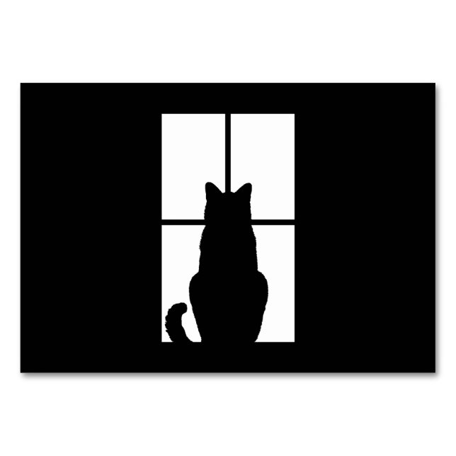 Window Cat Click to Customize Get any colour decor Table Number (Front)
