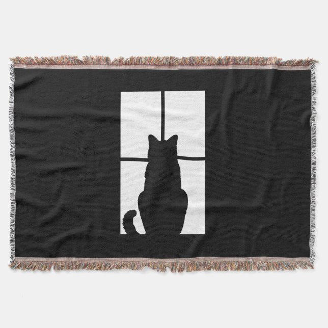 Window Cat Click to Customize Get any colour decor Throw Blanket (Front)