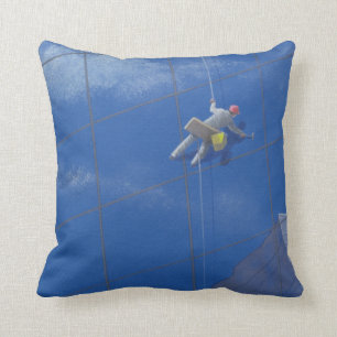 Window Cleaner 1990 Throw Pillow