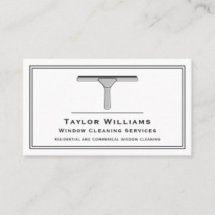 Window Cleaner Cleaning Services Clean Black White Business Card