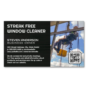 Window Cleaner   Office Building Magnetic Business Card