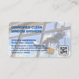Window Cleaner on Building   Commercial  Business Card