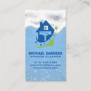 Window Cleaners   House Squeegee   Soap Business Card