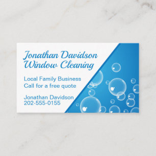 Window Cleaning Blue Water Bubble Business Card