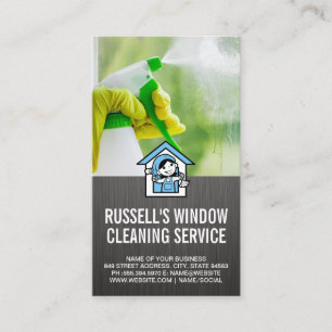 Window Cleaning   Cleaning Spray   Maid Logo Business Card