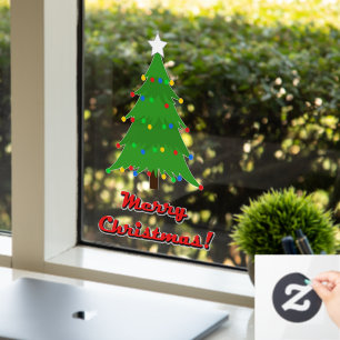 Window Cling, Christmas Tree size:5x7.5" Cling