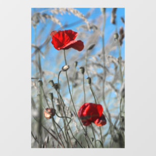Window Cling - Red Poppy - Skybound Bloom