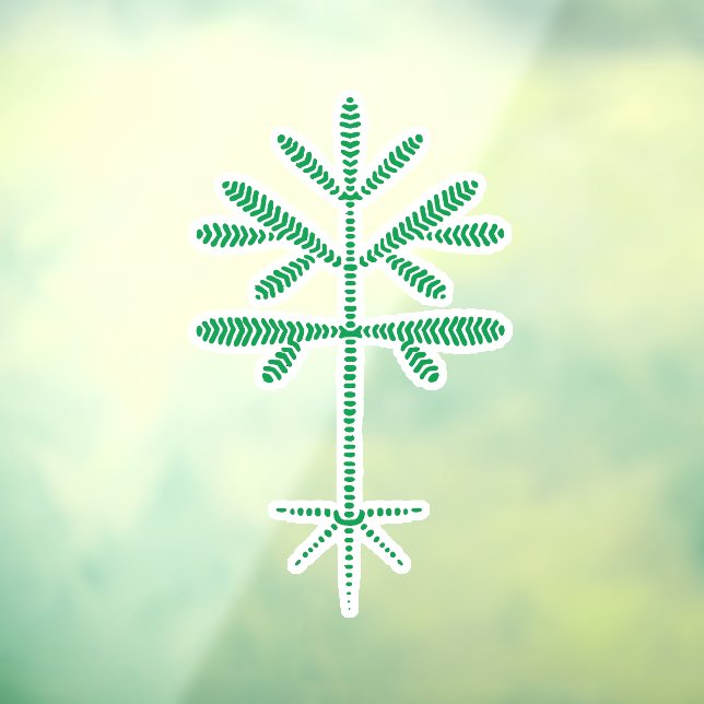 Window Cling with a Green Sapling (Sheet 3)