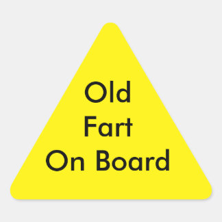 Window Decal: "Old Fart On Board" Triangle Sticker