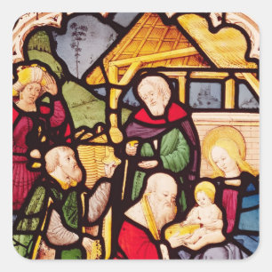 Window depicting the Adoration of the Magi Square Sticker