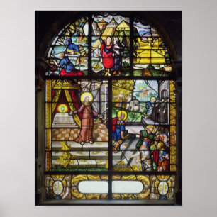 Window depicting the Gathering of the Manna Poster