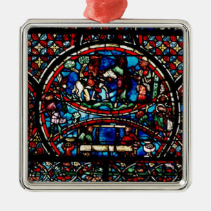 Window depicting the Good Samaritan Metal Ornament