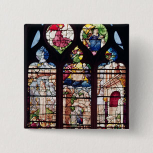 Window depicting the Nativity 2 Inch Square Button