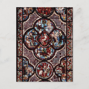 Window depicting the Parable of the Good Postcard