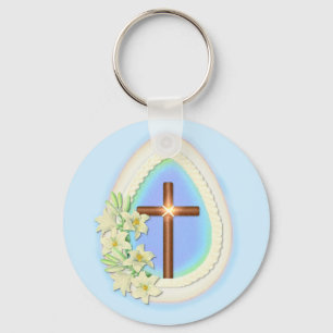 Window Egg and Cross Keychain