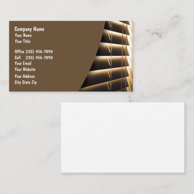 Window Fashions Business Cards (Front/Back)