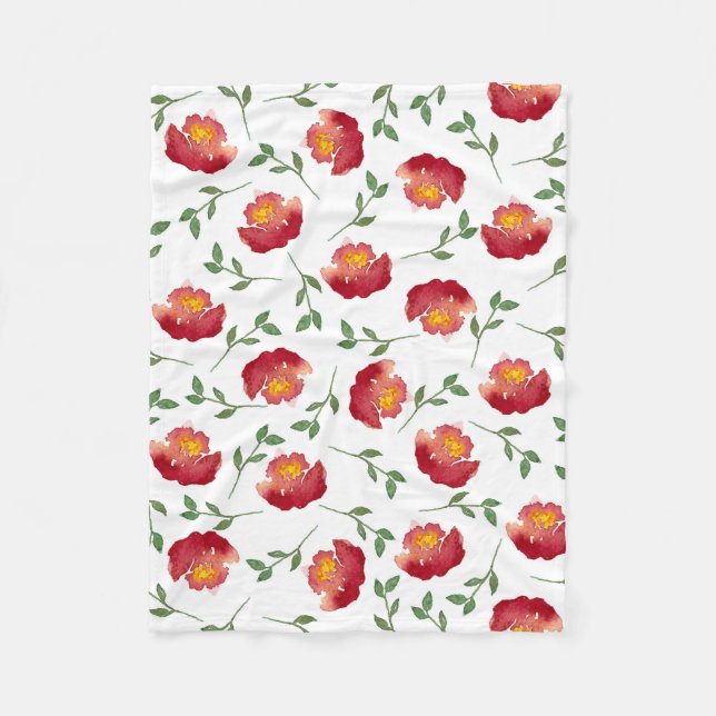 Window Flower Boxes Fleece Blanket (Front)