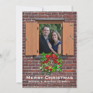 Window Frame Christmas Photo Card