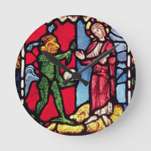 Window from Troyes Cathedral showing the Temptatio Round Clock