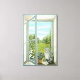 "Window Garden View" Canvas Print