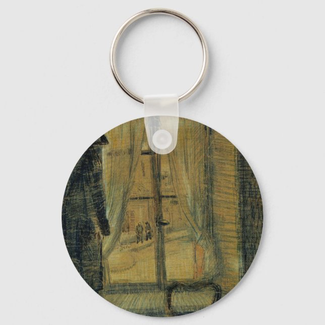 Window in Bataille Restaurant by Vincent van Gogh Keychain (Front)