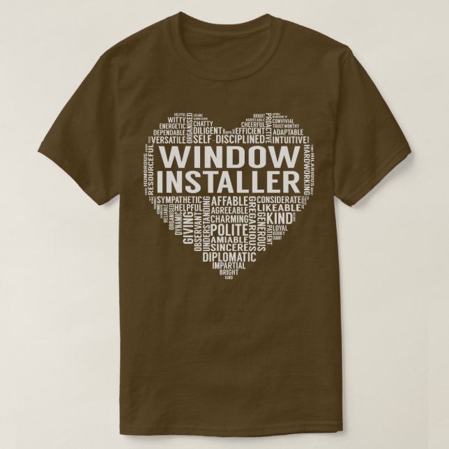 Window Installer Heart T-Shirt (Design Front)