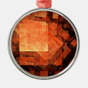 Window Light Abstract Art Round Metal Ornament