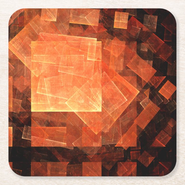 Window Light Abstract Art Square Paper Coaster (Front)